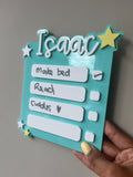 Childrens daily task plaque