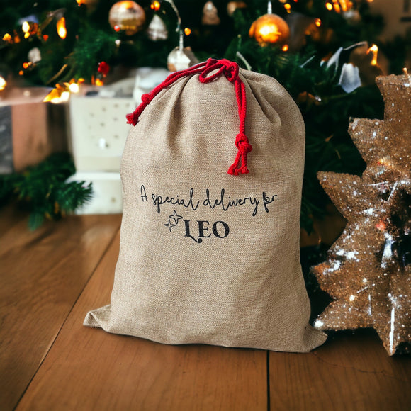 Special delivery Luxury burlap Christmas sack