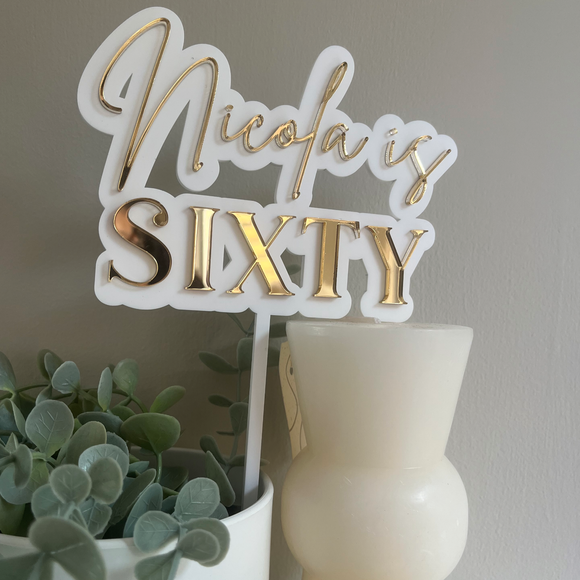Two layer acrylic cake topper