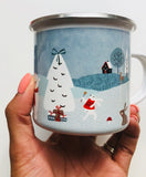 Woodland Christmas camping cup