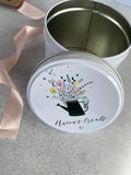 Personalised floral tin