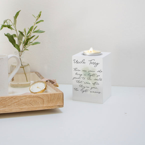 Memorial remembrance candle holder